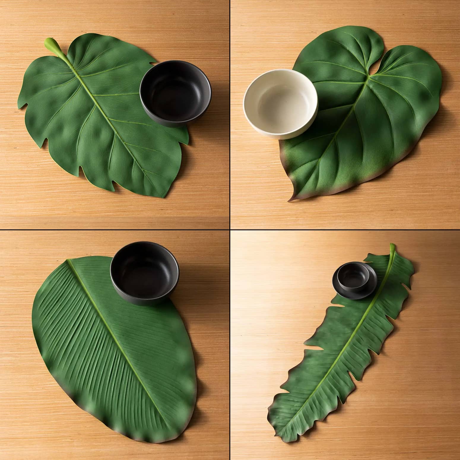 Faux Tropical Leaf Placemats and Table Runners