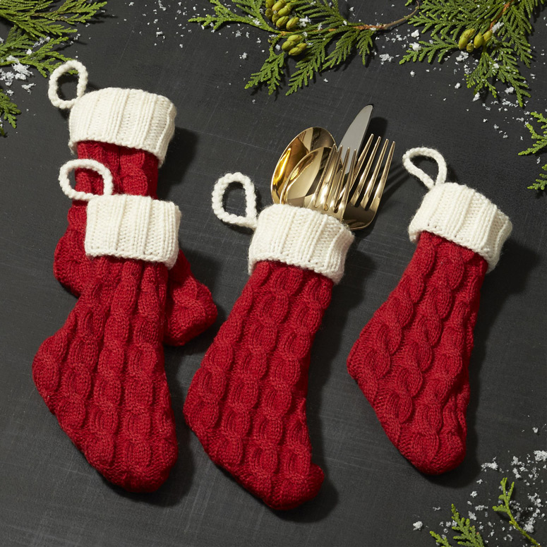 Festive Flatware Stockings