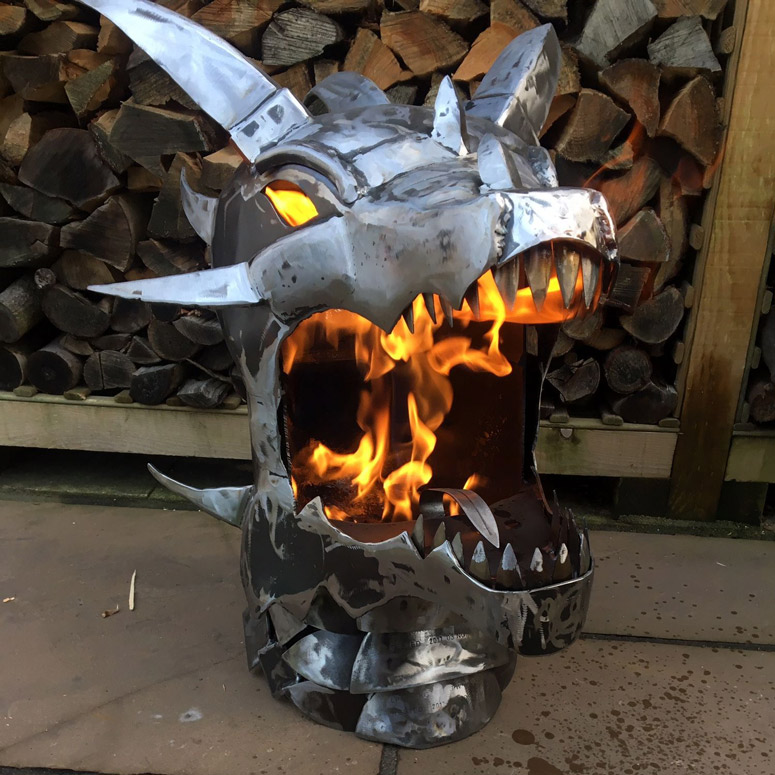 Fire Breathing Dragon Pit Metal, Steel Art Fire Pit