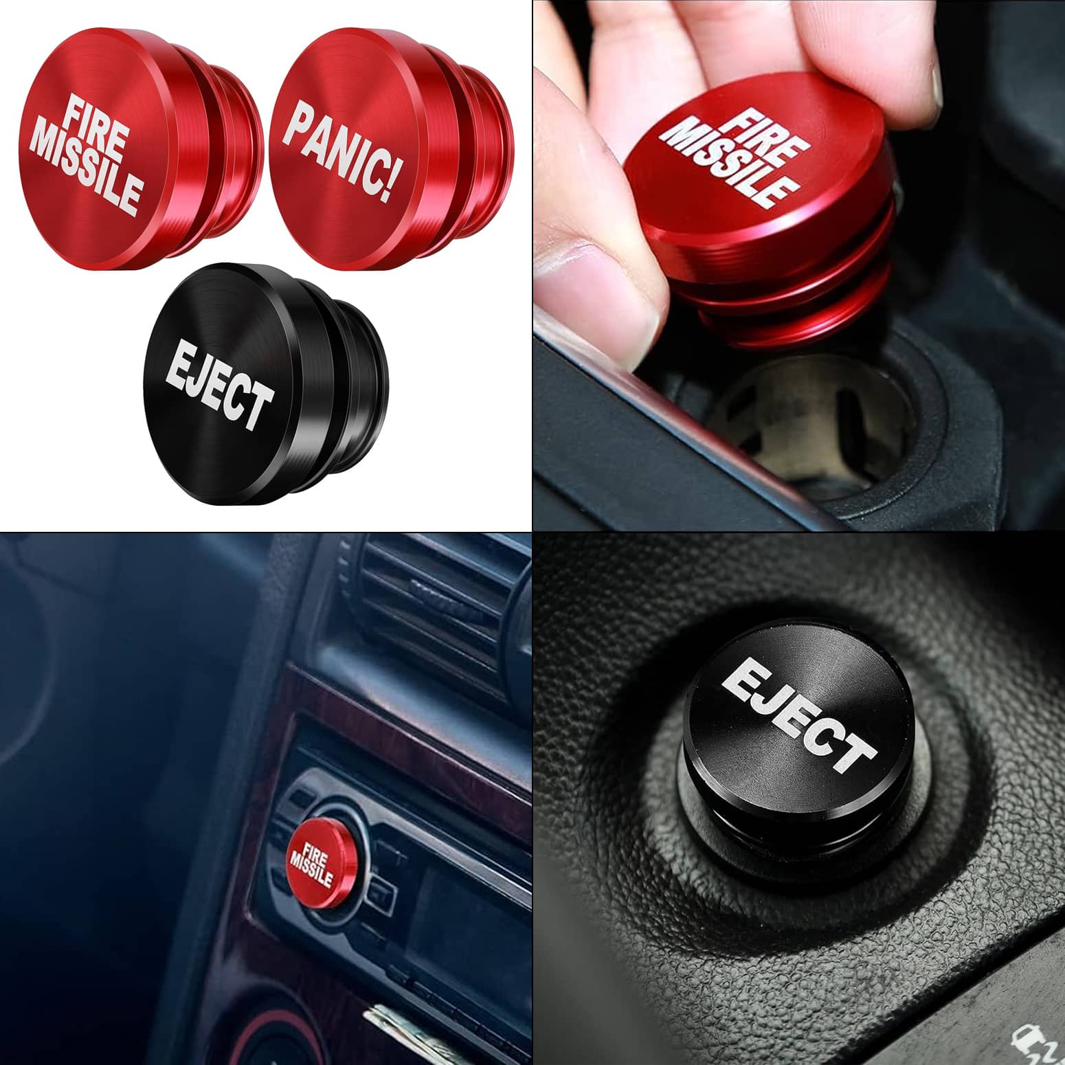 Fire Missile, Eject, and Panic! Button 12V Plug Covers