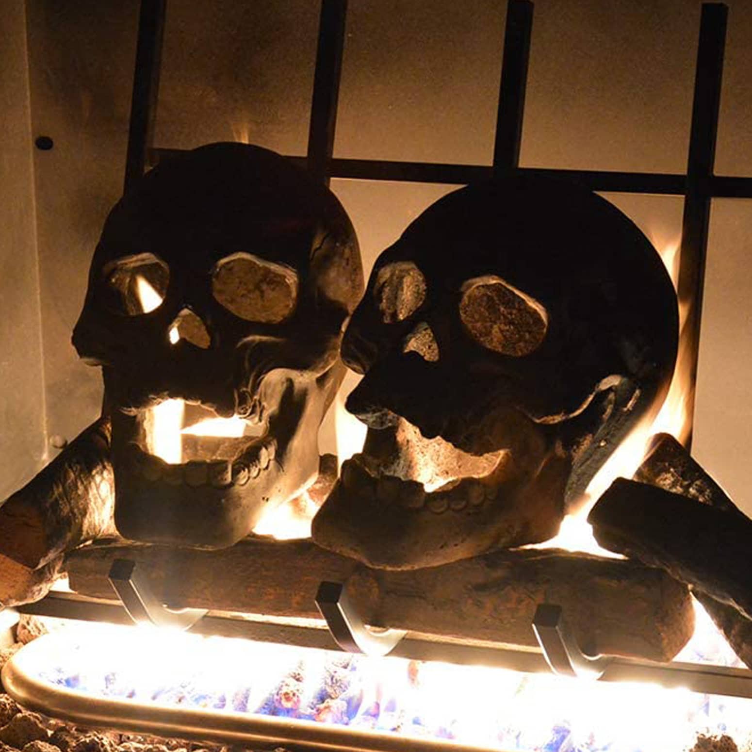 Fireproof Human Skulls for Fire Pits, Campfires, and Fireplaces