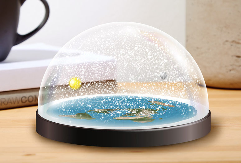 Flat Earth Snow Globe