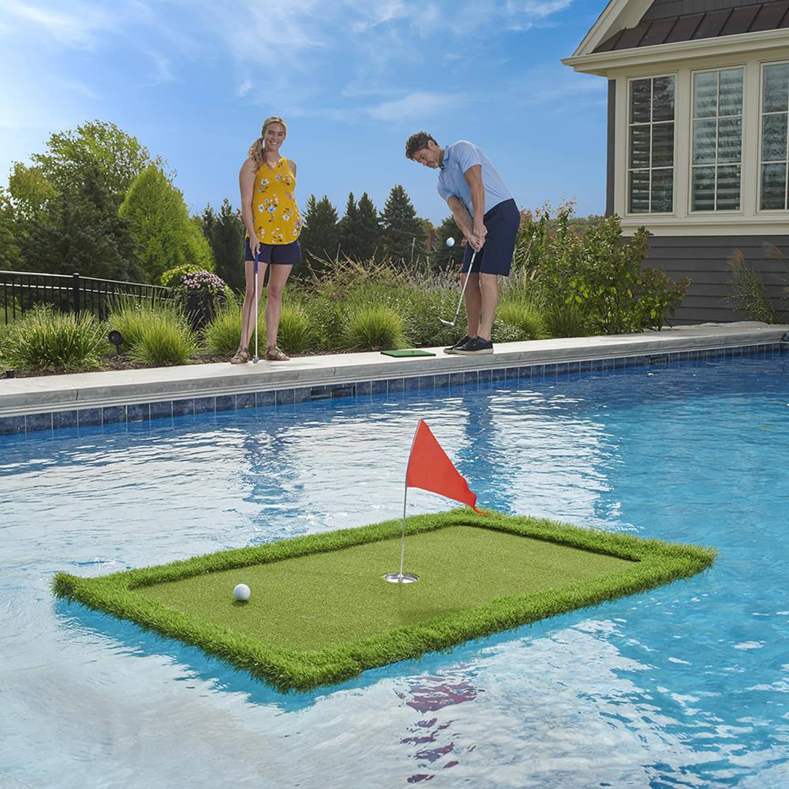 Floating Golf Chipping Green For the Pool