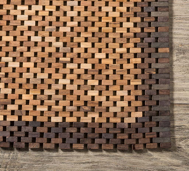 Foldable Teak Wood Floor Mat