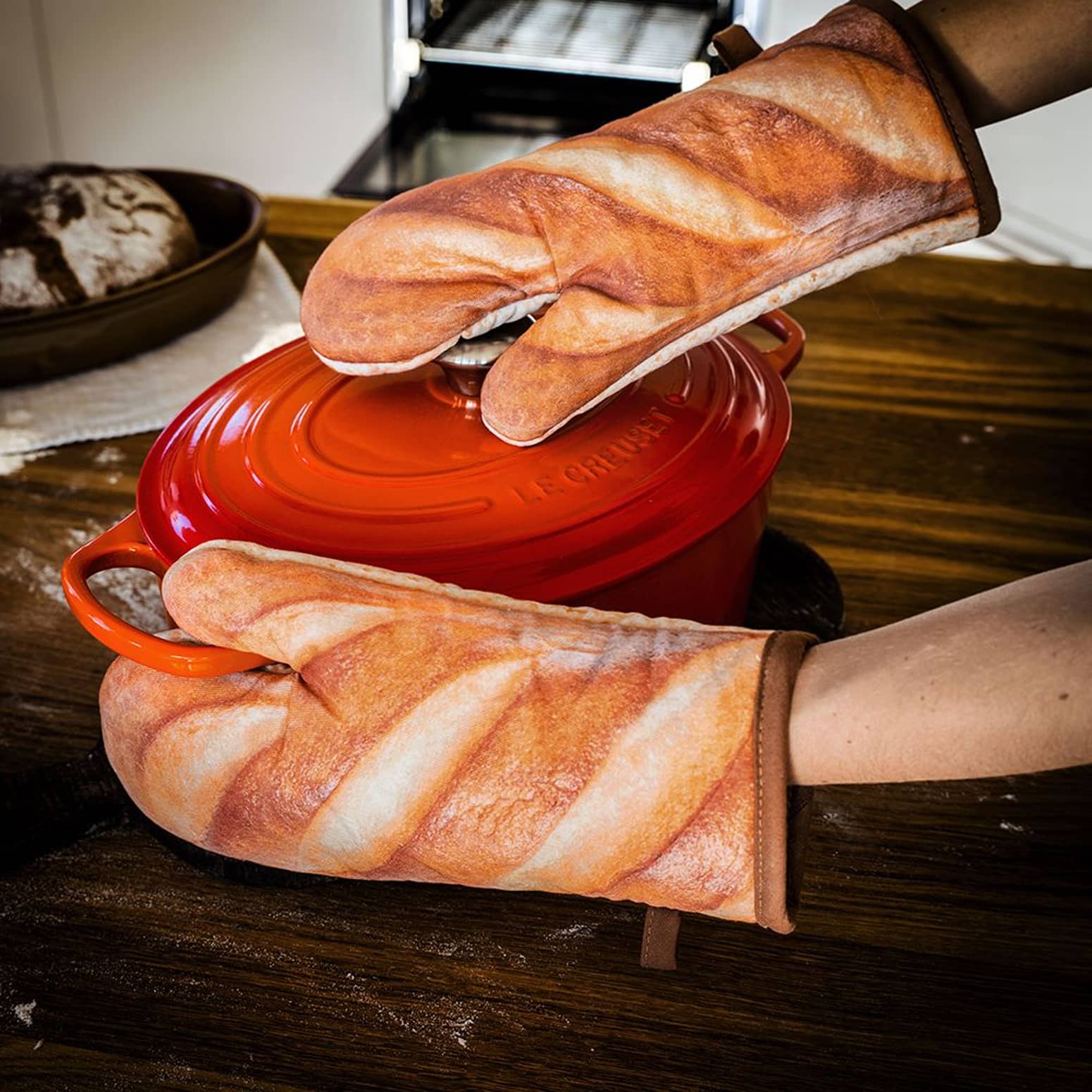Freshly Baked Bread Oven Mitts