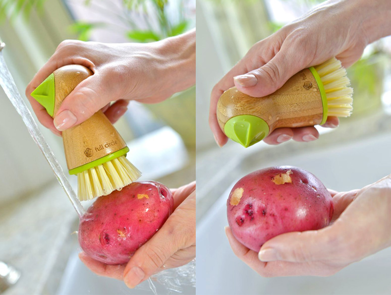 Full Circle Plastic Potato Cleaning Brushes Brush with Eye Remover 