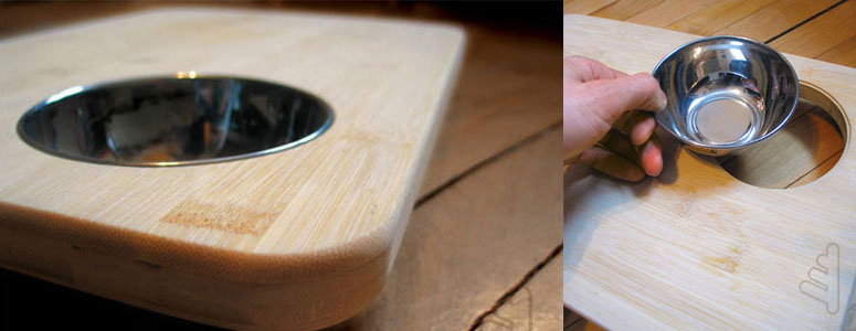 Furni Miller Bamboo Cutting Board w/ Prep Bowls