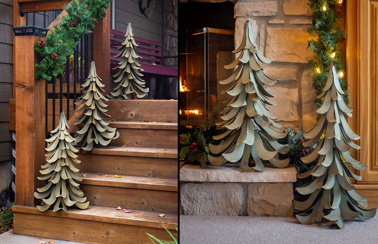 Galvanized Steel Christmas Tree Sculpture