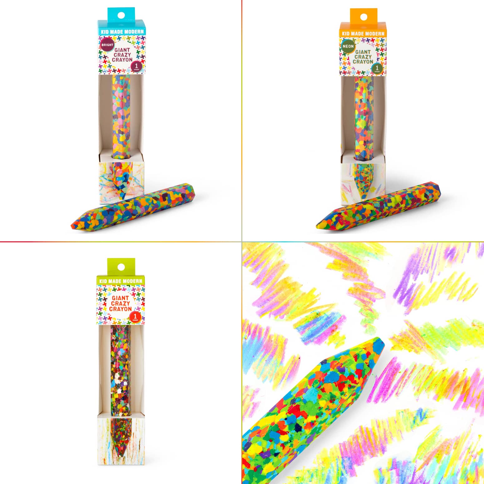 Giant Crazy Crayons - 64 Colors Smushed Together
