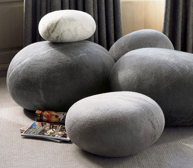 Giant Felted Merino Wool Stones