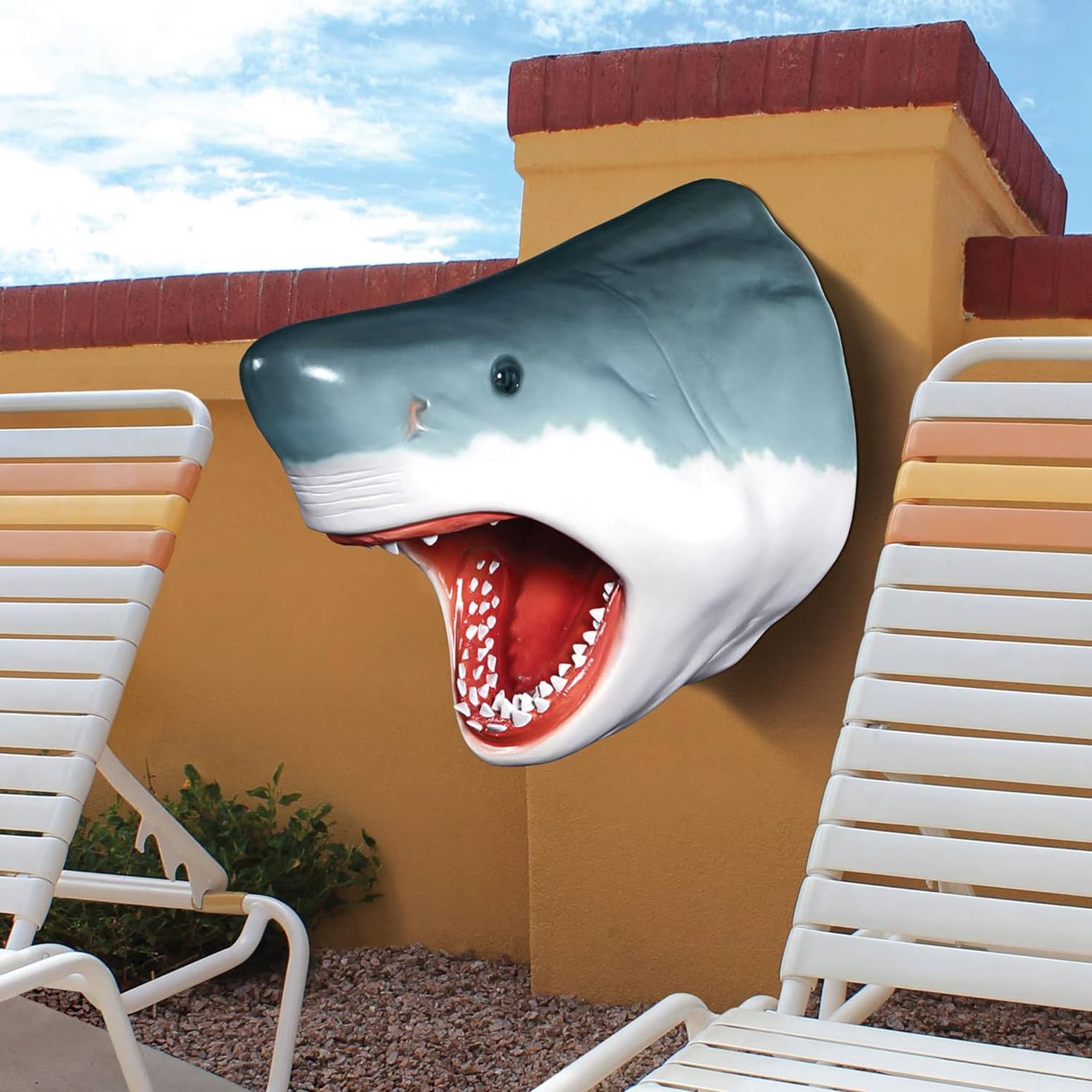 Giant Great White Shark Trophy Head Sculpture