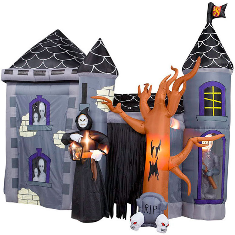 Giant Inflatable Halloween Haunted Castle - Stands 12' Tall!