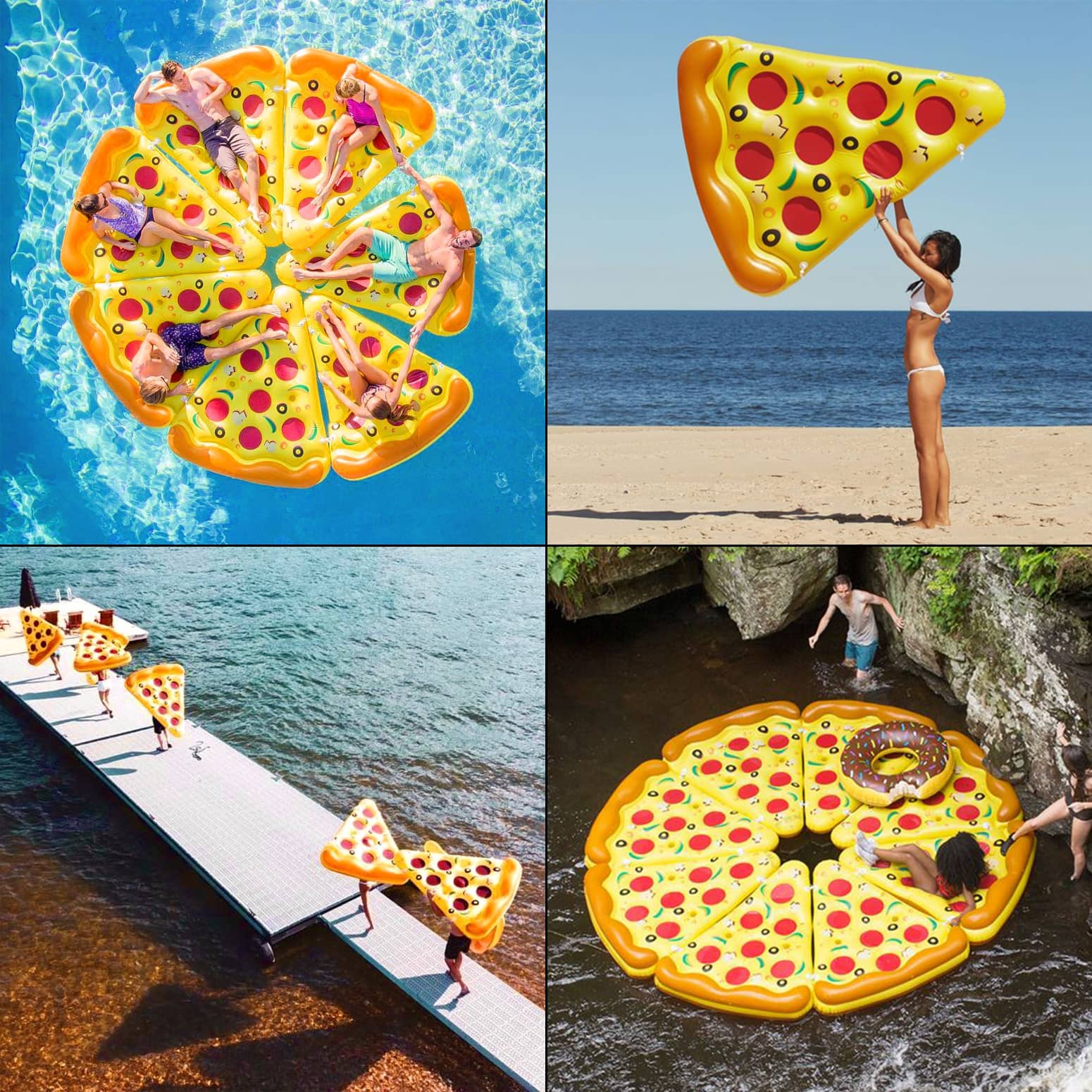Giant Inflatable Pizza Slice Pool Floats - Combine to Make a Pizza Pie!