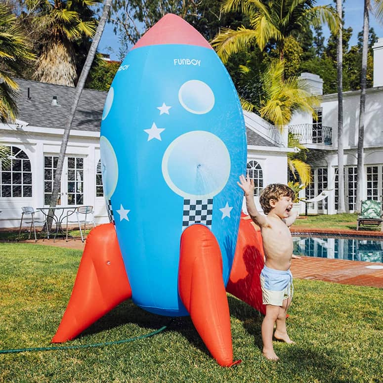 Giant Inflatable Rocket Ship Sprinkler - Stands Over 7.5 Feet Tall!