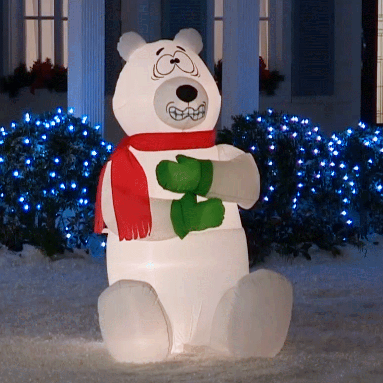 Giant Inflatable Shivering Polar Bear The Green Head