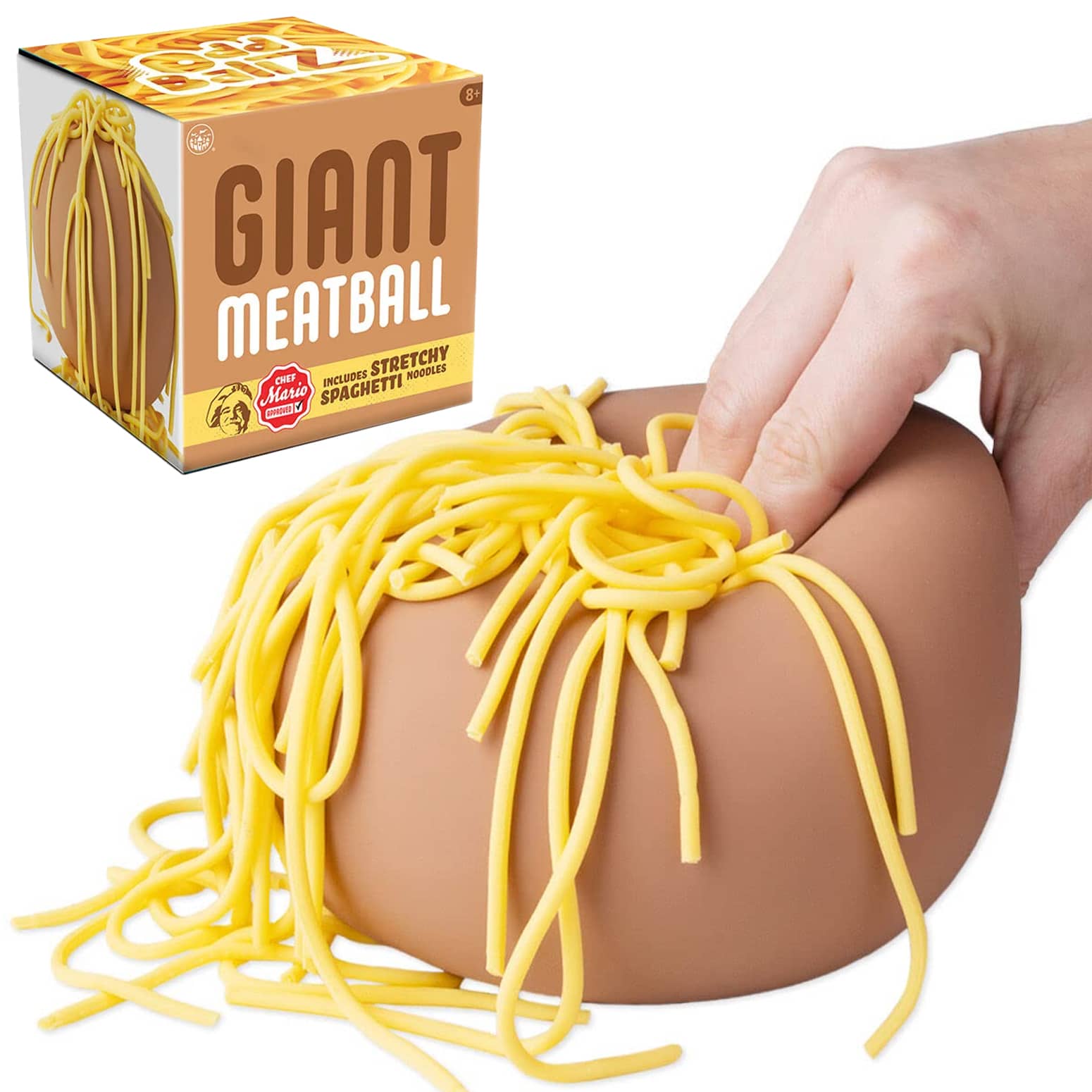 Giant Meatball Stress Ball With Stretchy Spaghetti Noodles