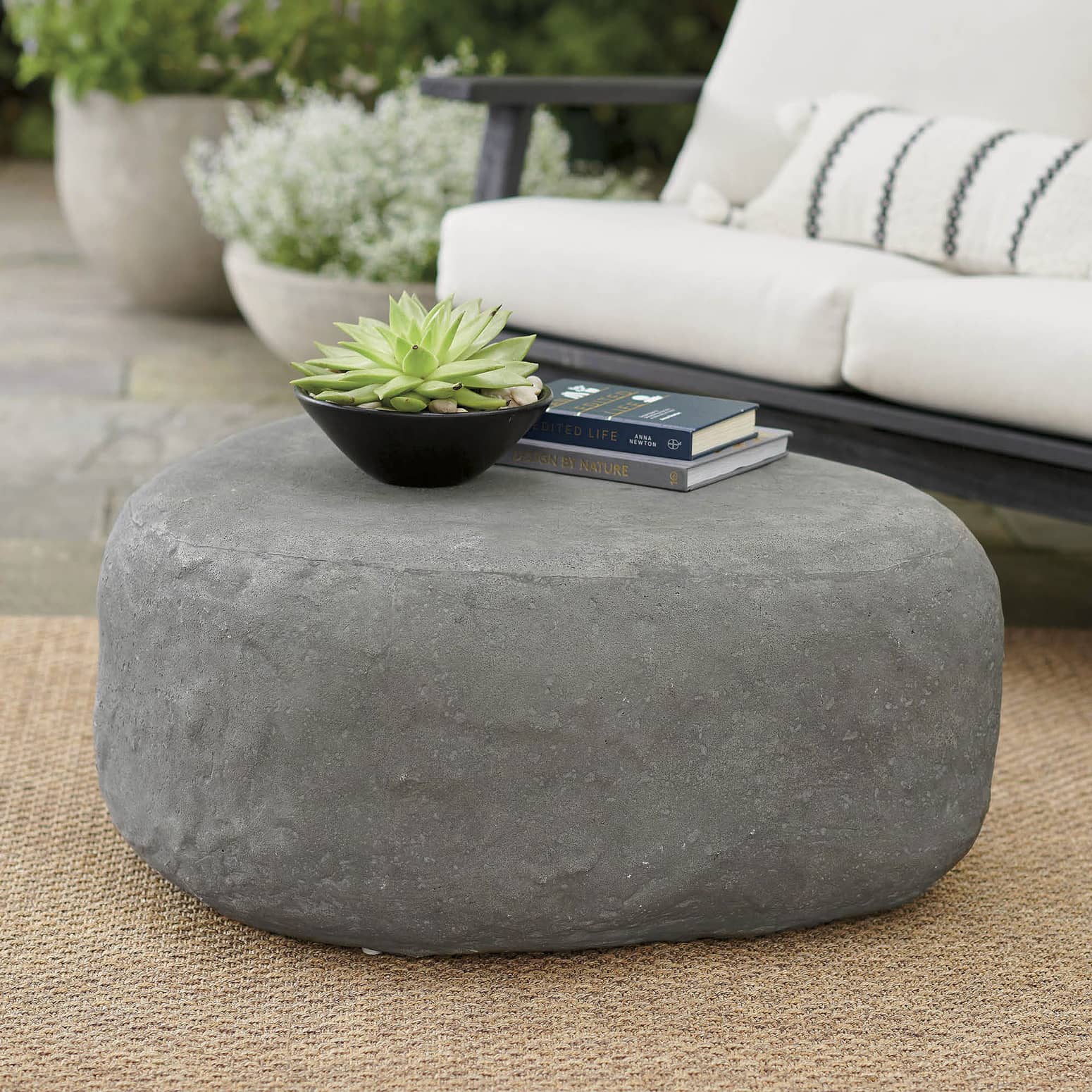 Giant River Stone Outdoor Coffee Table