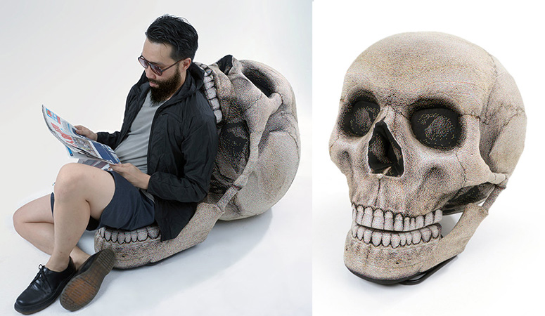 Giant Skull Chair With Movable Jaw