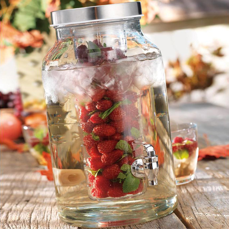 Glass Beverage Dispenser With Flavor Infuser