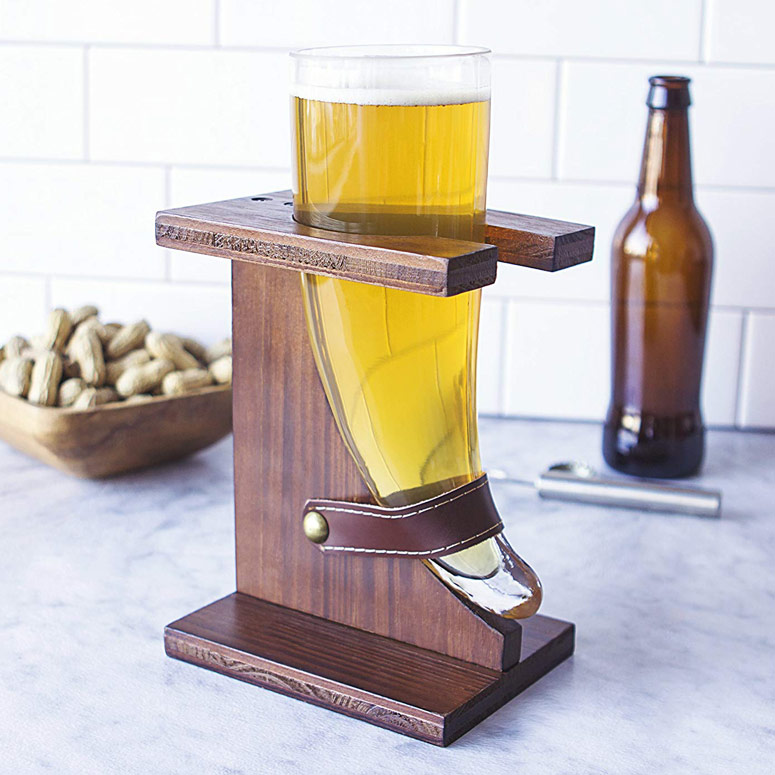 Glass Viking Beer Horn