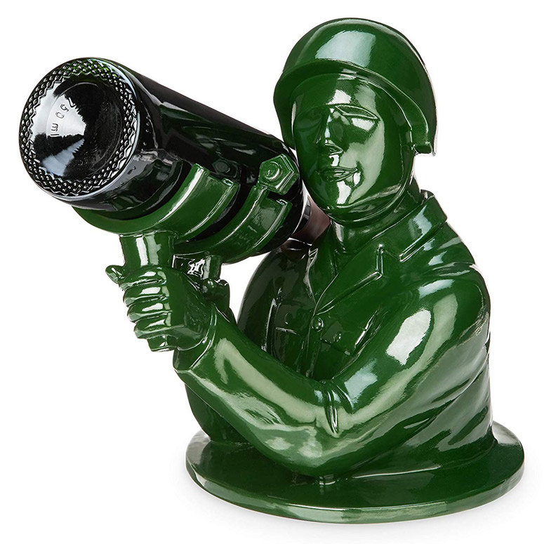 Green Army Man Bazooka Wine Bottle Holder