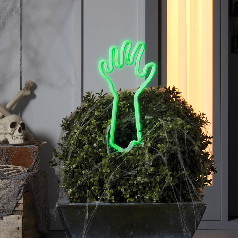Green LED Neon Rope Zombie Hand Stake Light