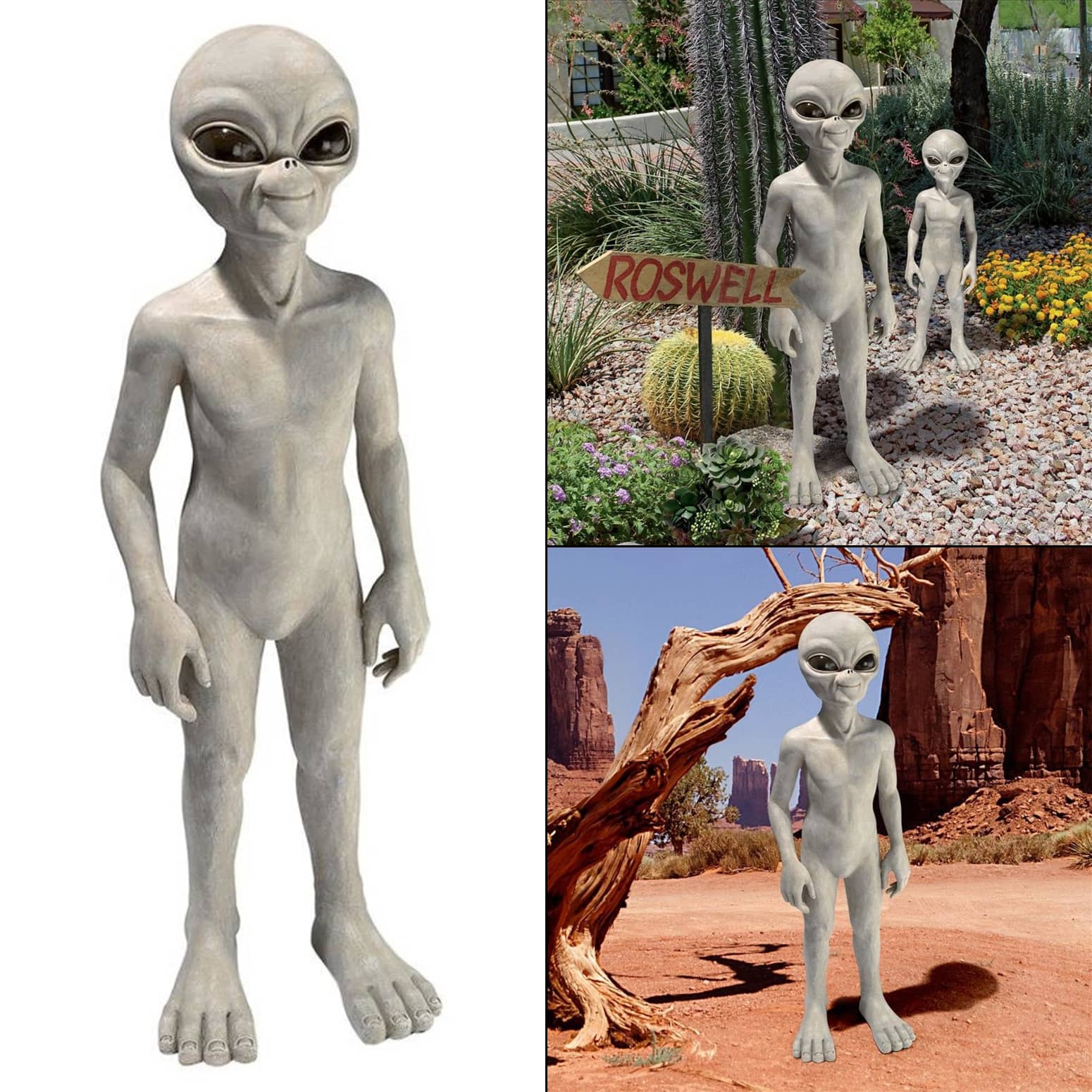 Grey Alien Garden Statue