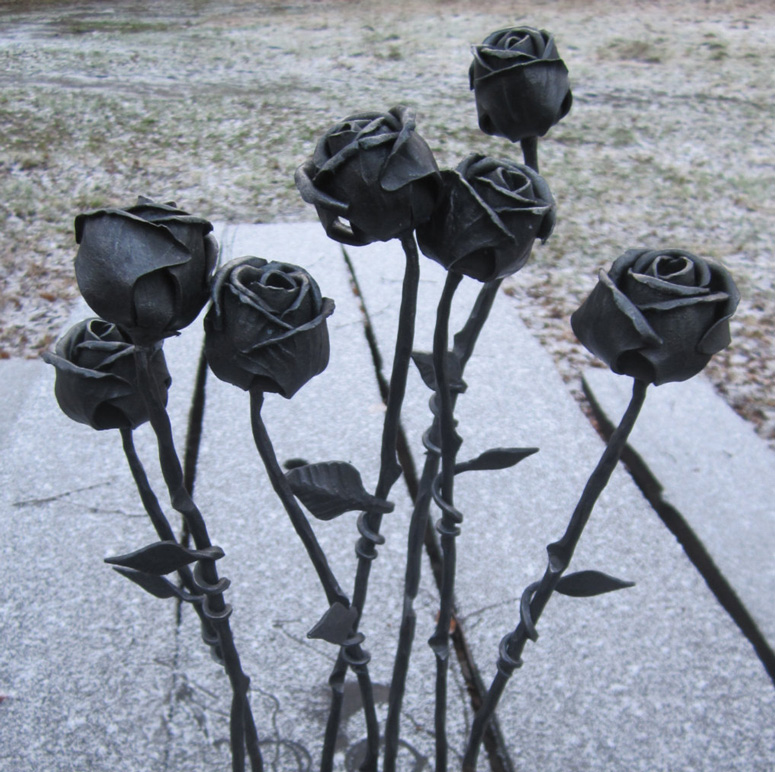 Hand-Forged Steel Roses