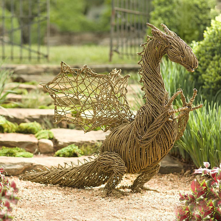 Handcrafted Grapevine Dragon Statue