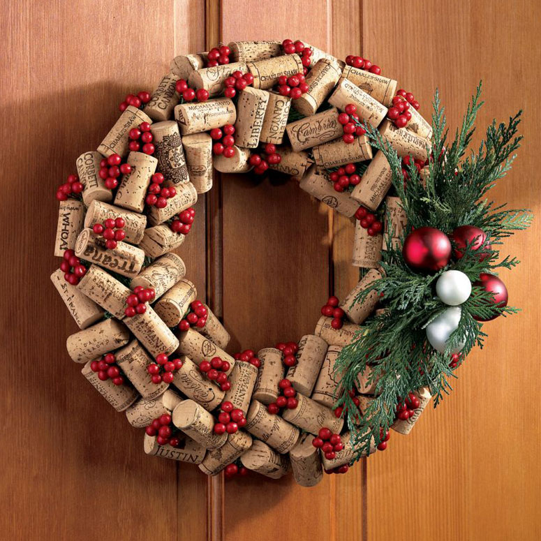 Holiday Wine Cork Wreath