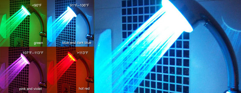HydroBright LED Illuminated Color Changing Showerhead