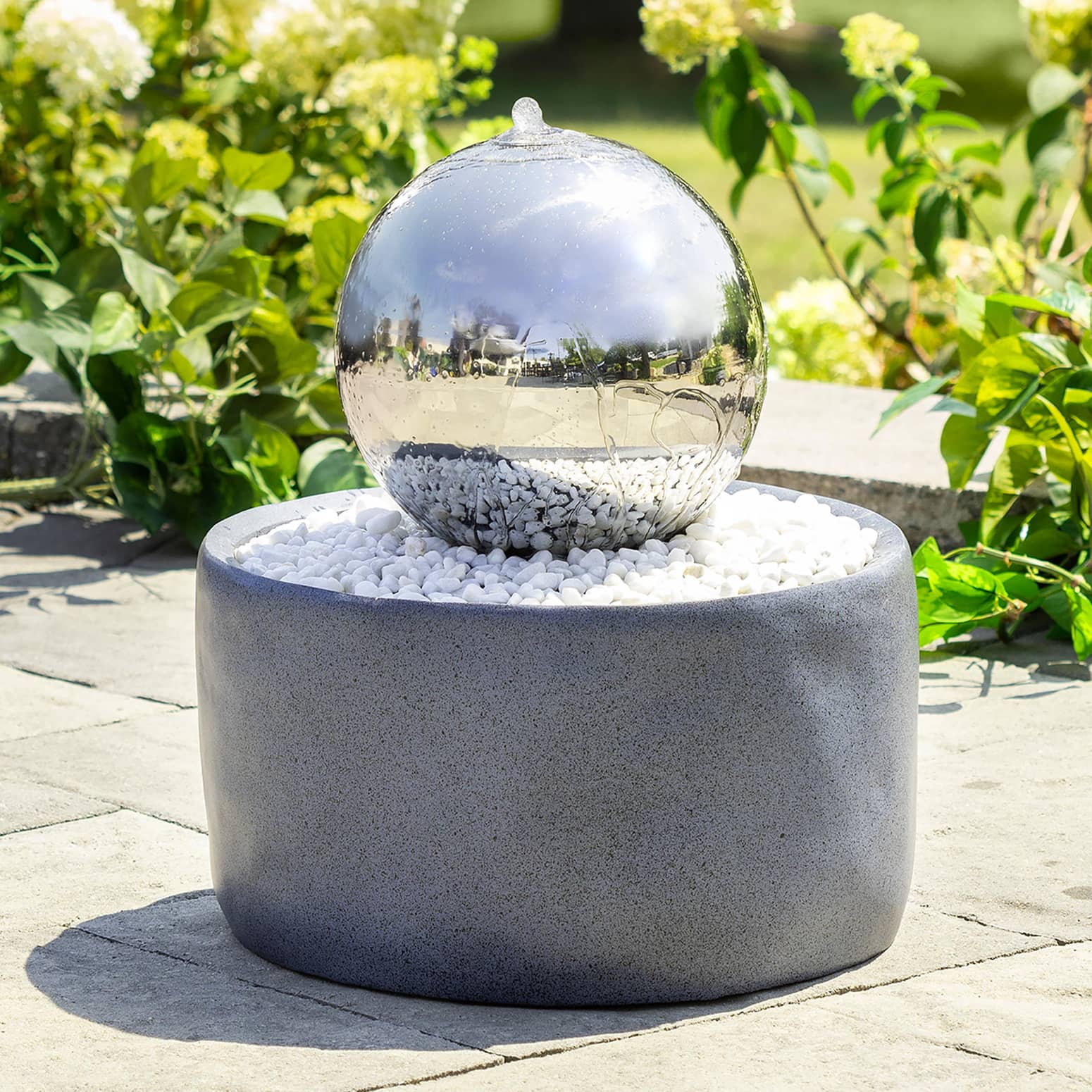 Illuminated Gazing Ball Water Fountain