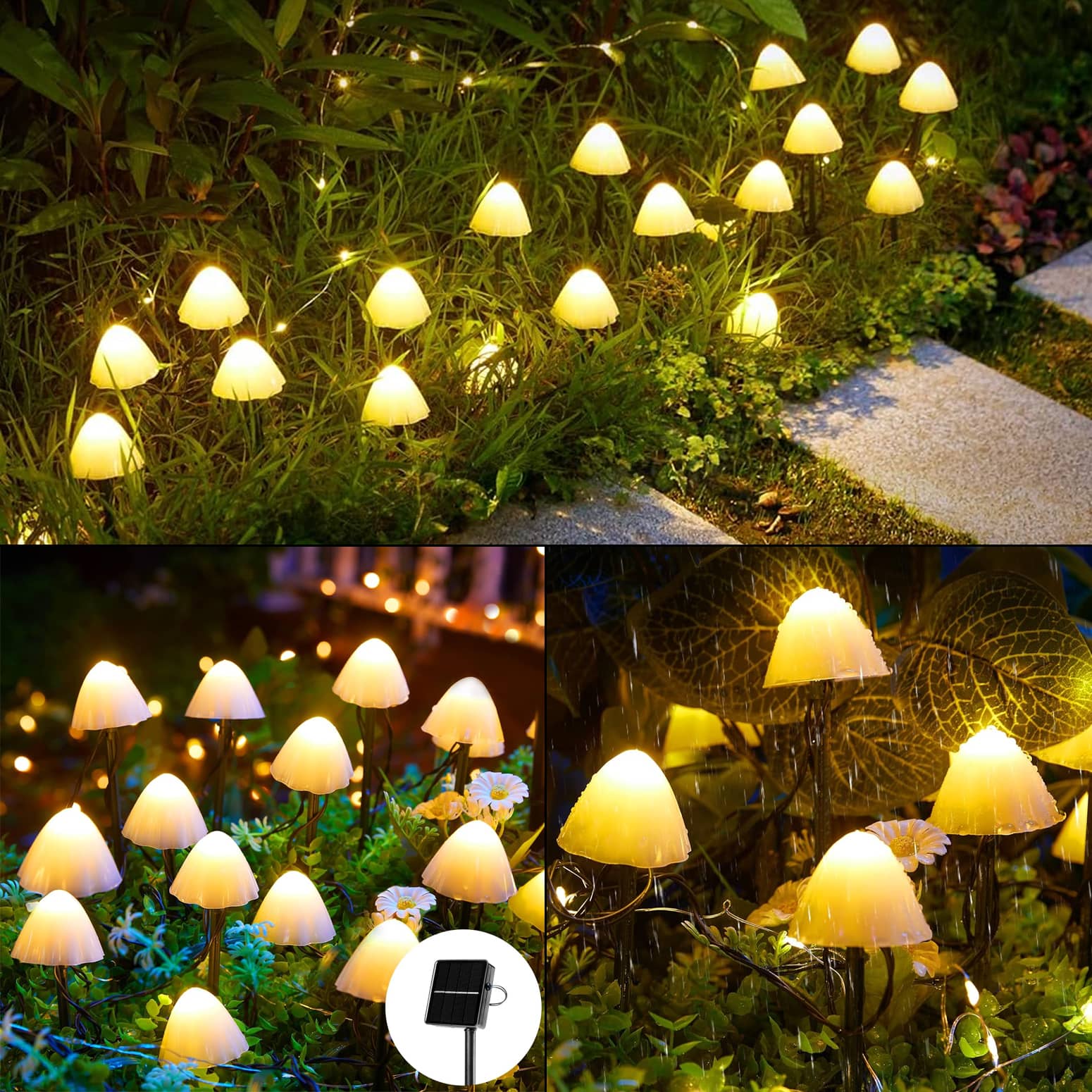 Illuminated Mushroom Solar Path Lights