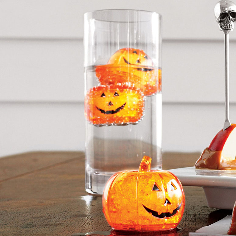 Illuminated Pumpkin Ice Cubes