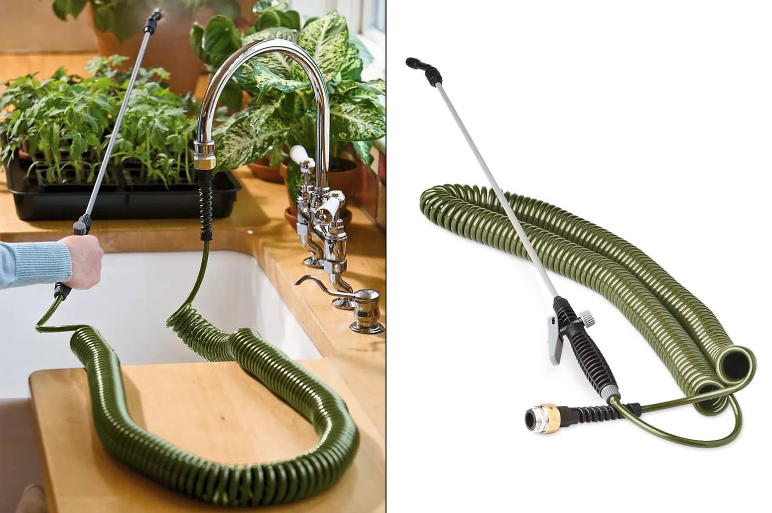 Indoor Mini Coil Plant Watering Hose and Sprayer