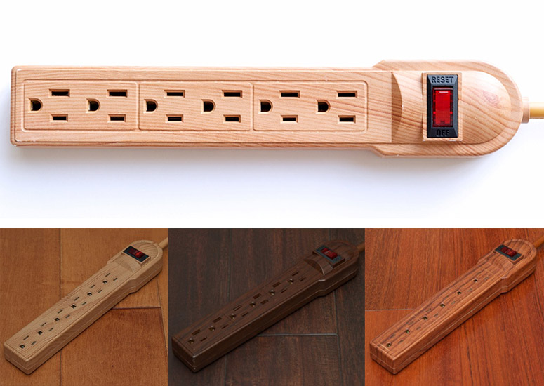 Invisiplug Power Strip - Blends In With Hardwood Floors