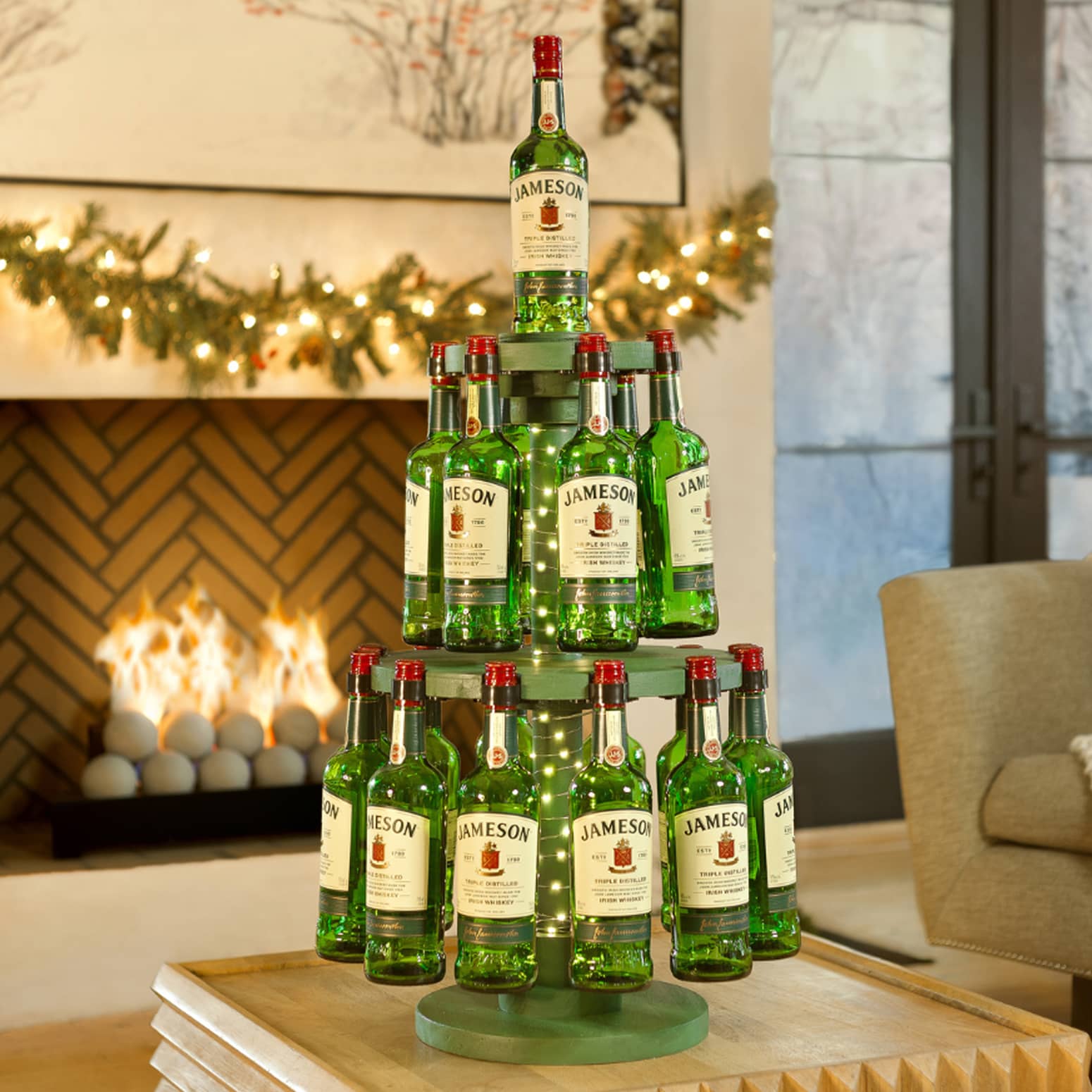 Jameson Whiskey Tabletop Christmas Tree