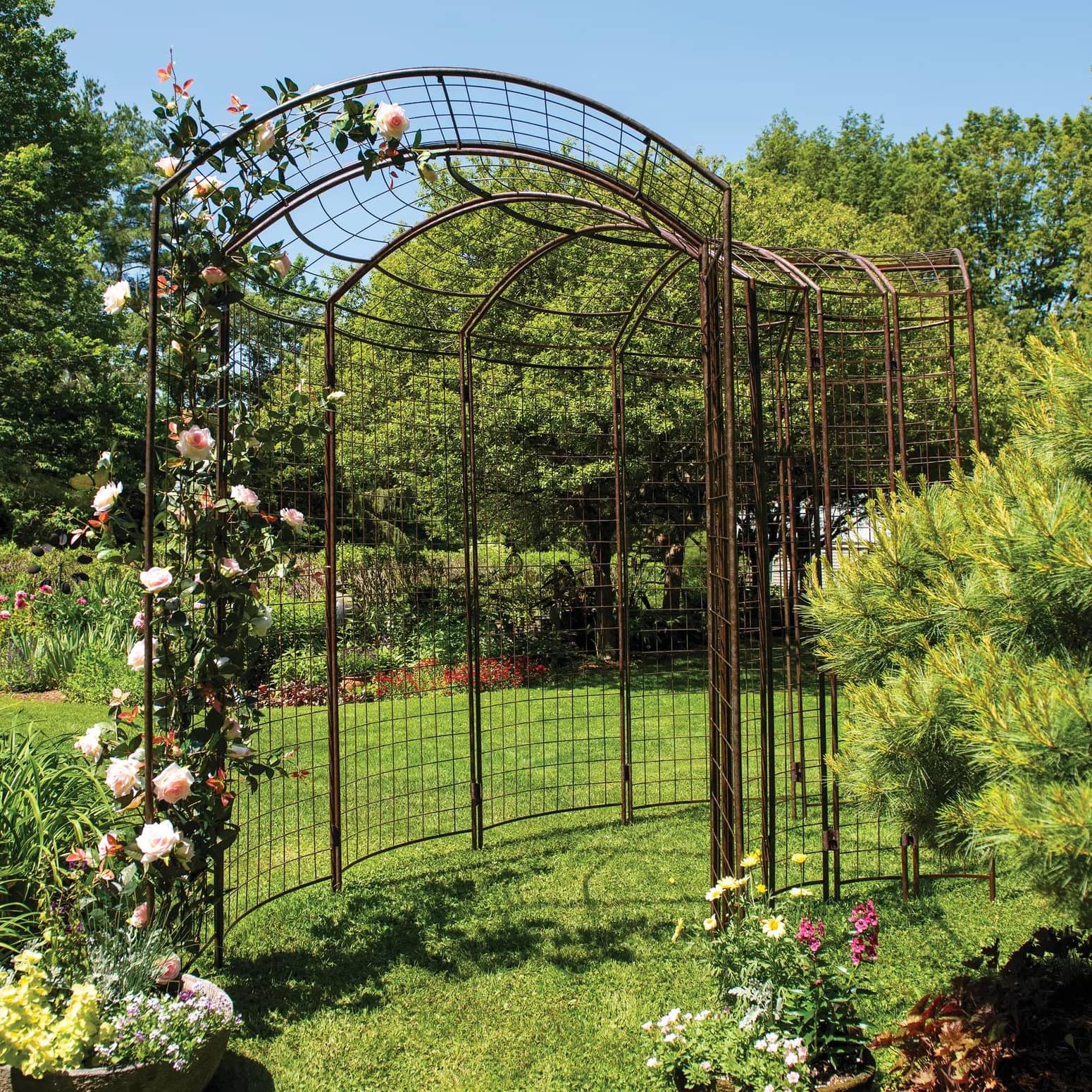 Jardin Meandering Curved Arch Garden Trellis