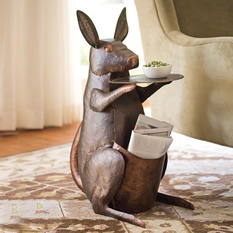 Kangaroo Side Table with Pouch Storage