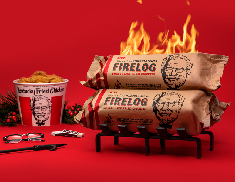 KFC Fire Log - Fried Chicken-Scented Starter Log!