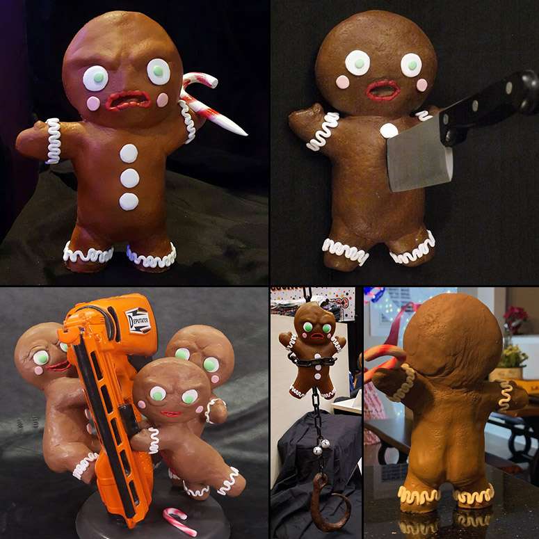 Killer Gingerbread Man Statues