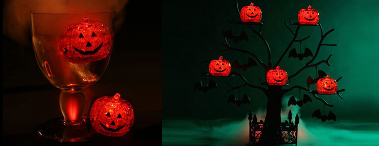 LED Light Up Ice Cube Pumpkins