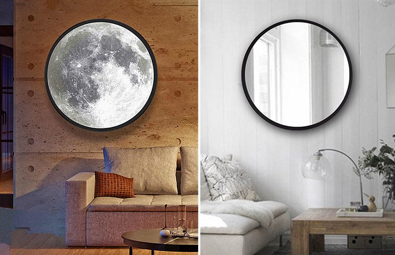 LED Mirror Moon - Mirror by Day, Full Moon by Night