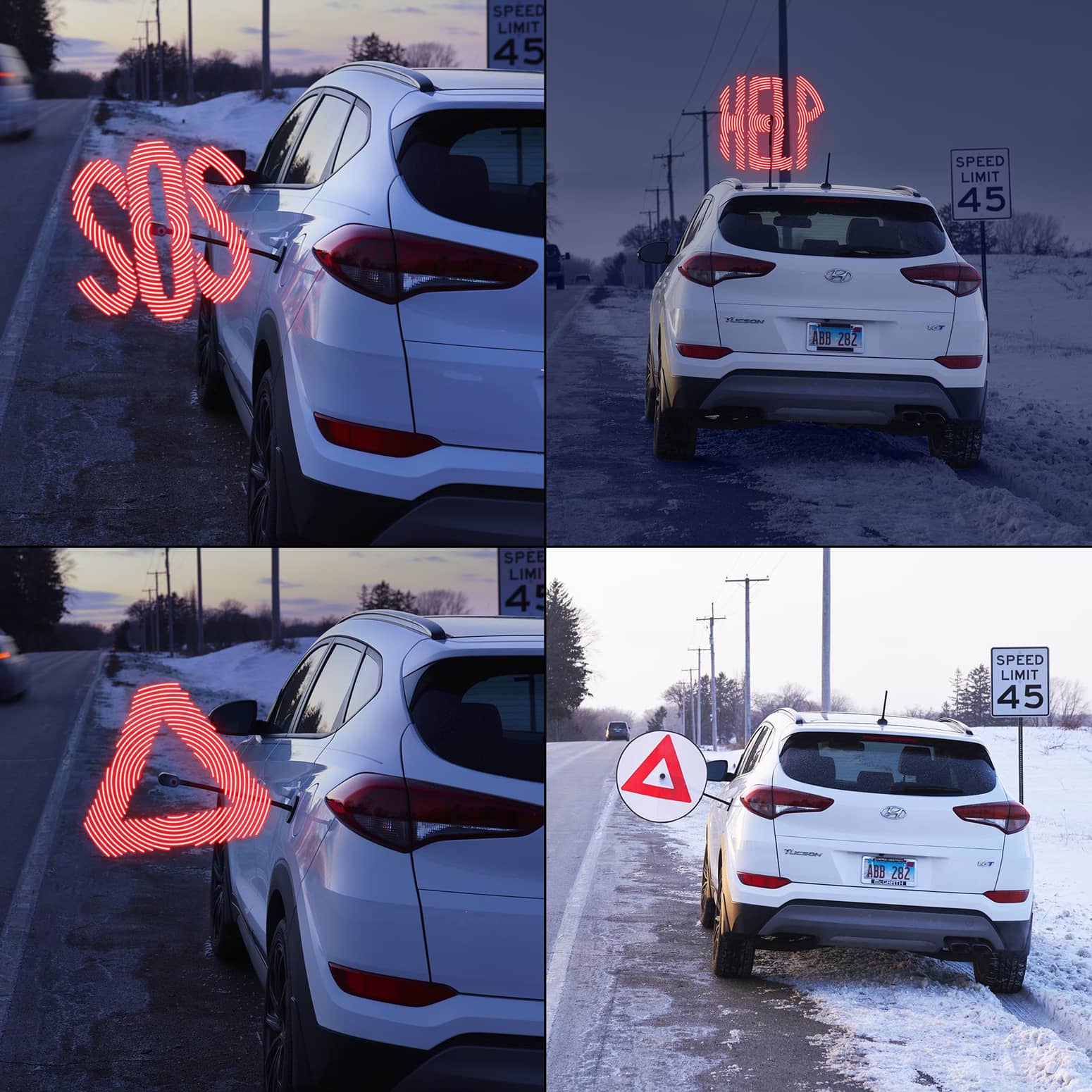 LED Spinning Message Roadside Emergency Signal