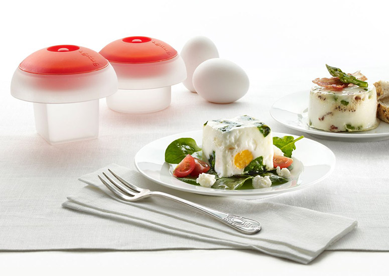 Lekue Ovo Egg Molds - Cook Eggs in Cube, Heart, and Cylinder Shapes