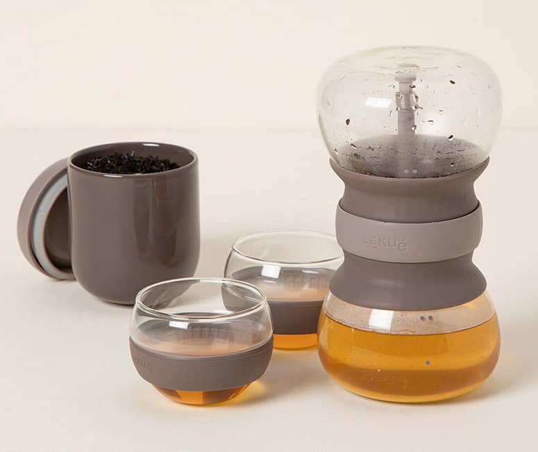 Lekue Tea Ritual Set With Rainfall-Effect Hourglass Infuser