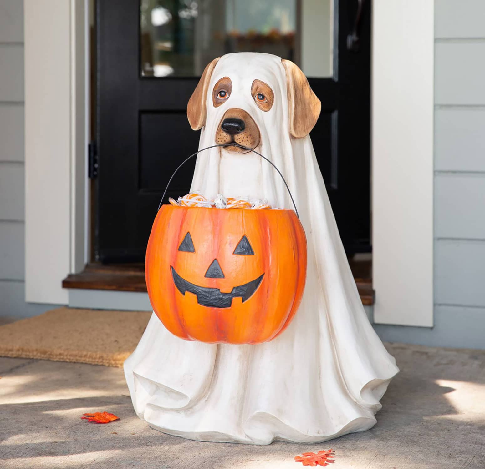 Life-Size Ghost Dog Halloween Candy Bowl