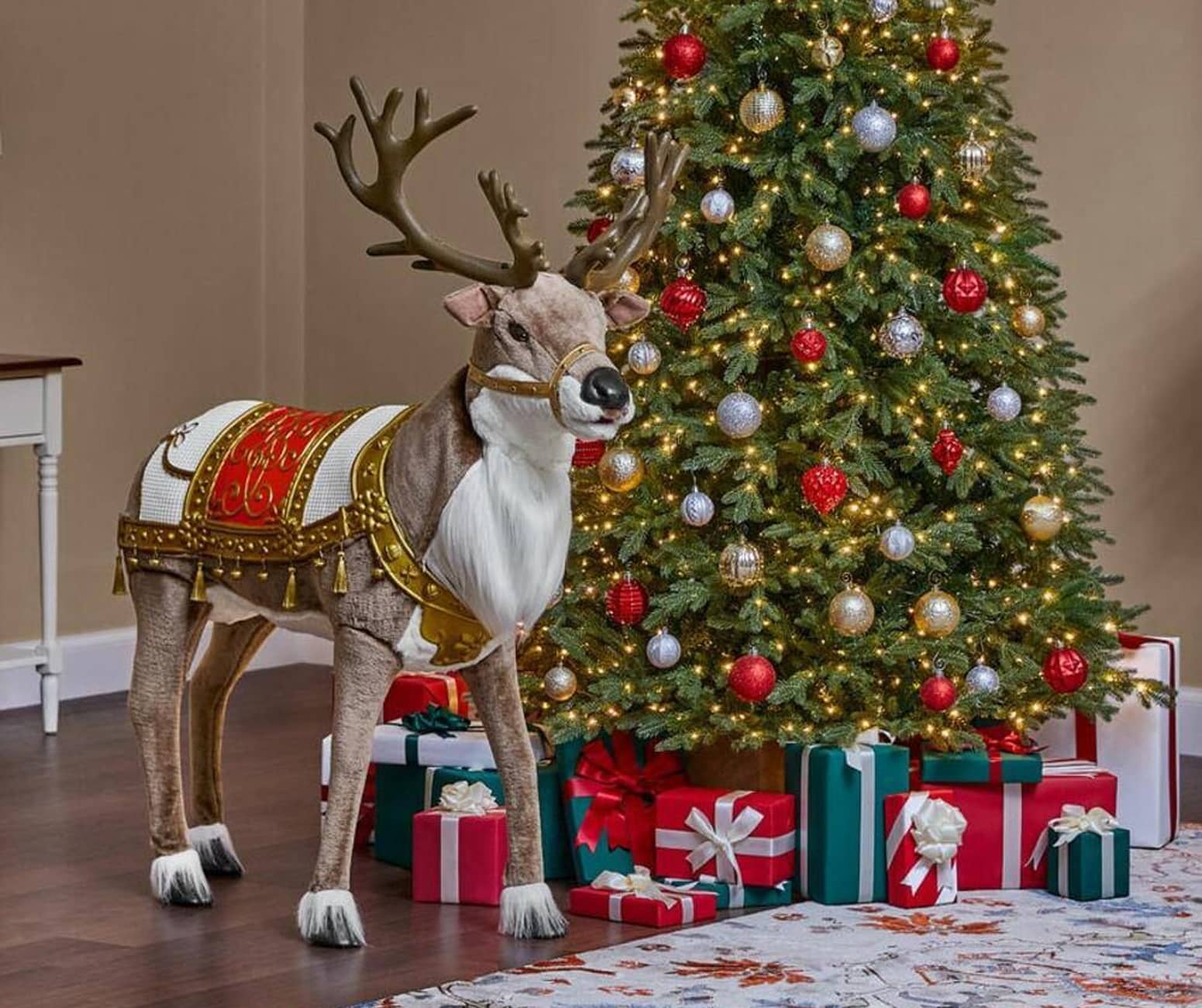 Life-Sized Animated Reindeer Statue