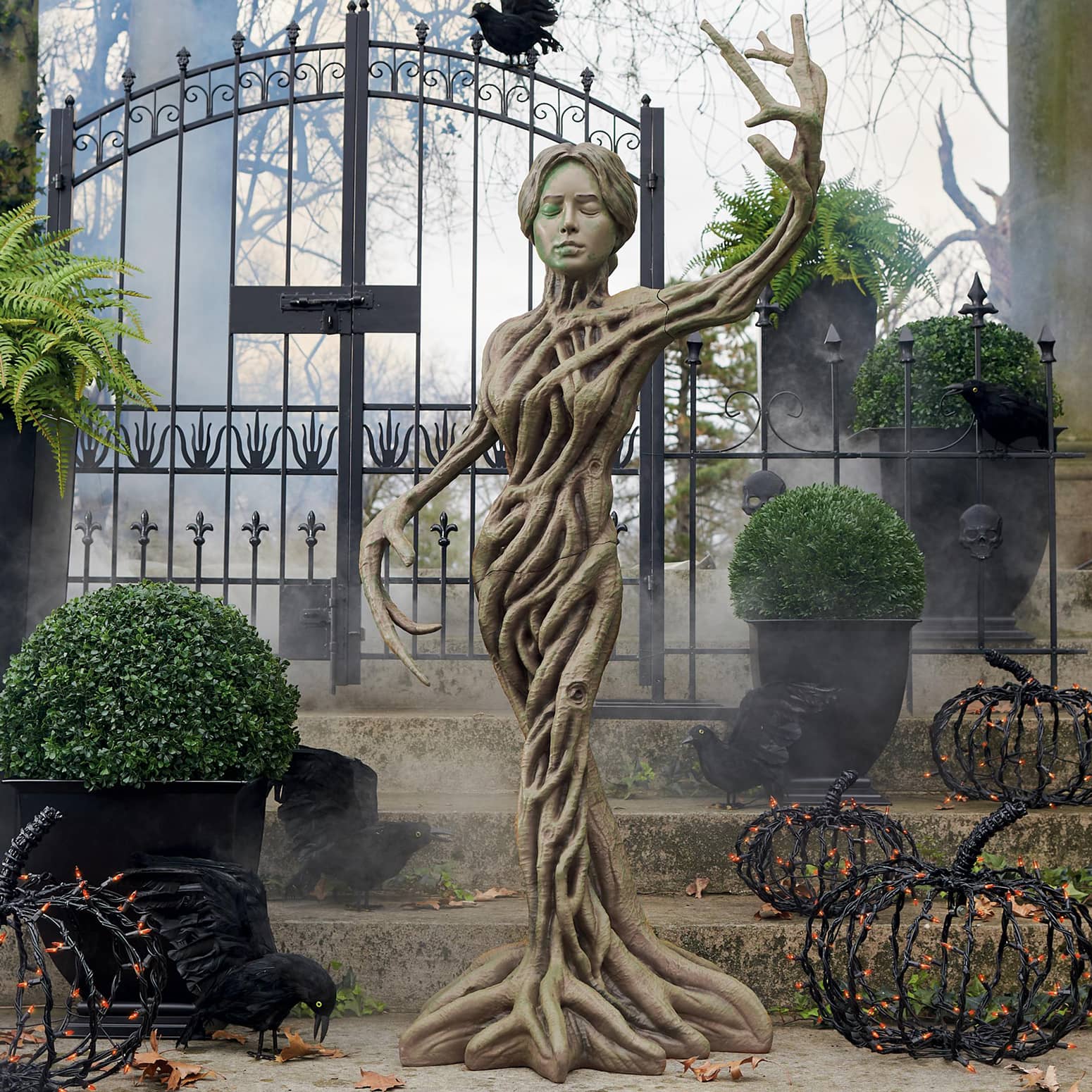 Life-Sized Haunted Forest Tree Root Statue