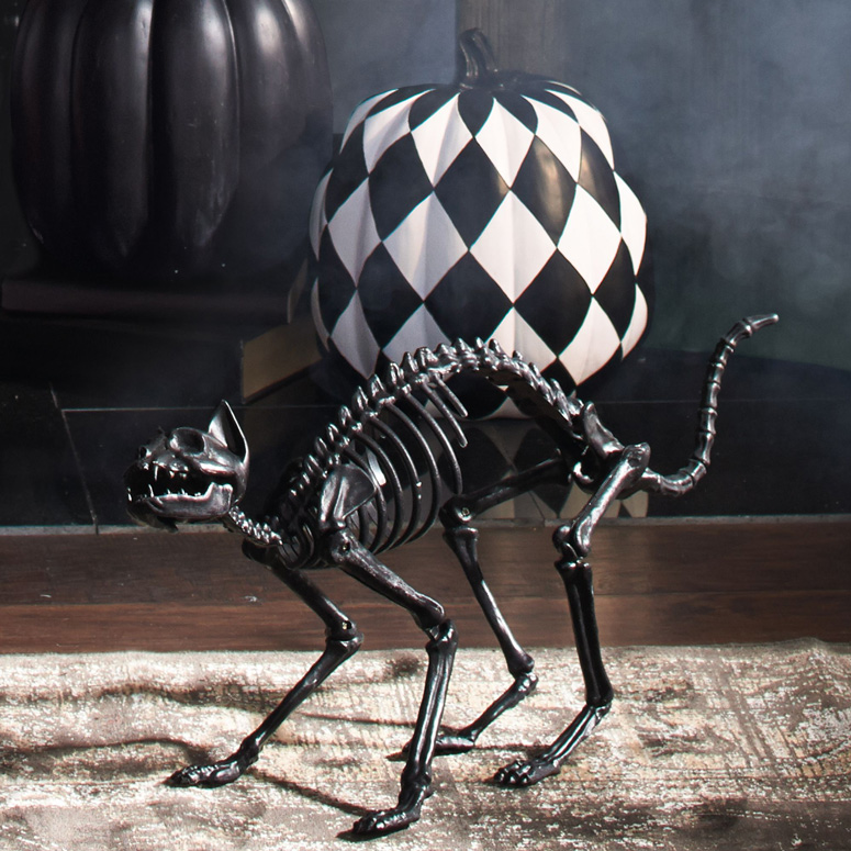 Lifesize Black Skeleton Cat